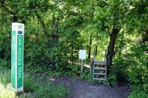 The Oak Ridges Trail comes out to Dufferin from the King Campus of Seneca College. Following this trail through the campus will get you to the gorgeous Eaton Hall, the former summer home of the Eaton family.