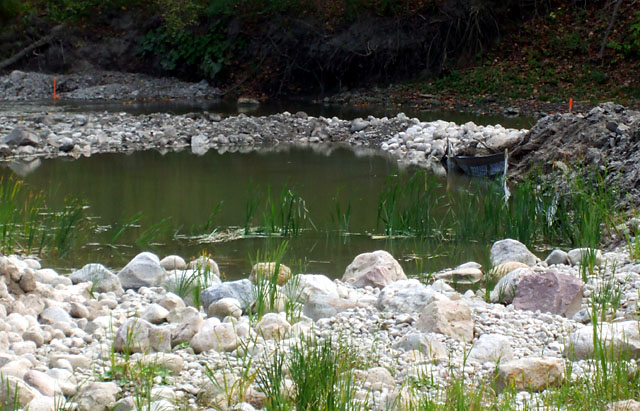 The new and old Don River channels in E.T. Seton Park The new and old Don River channels in E.T. Seton Park