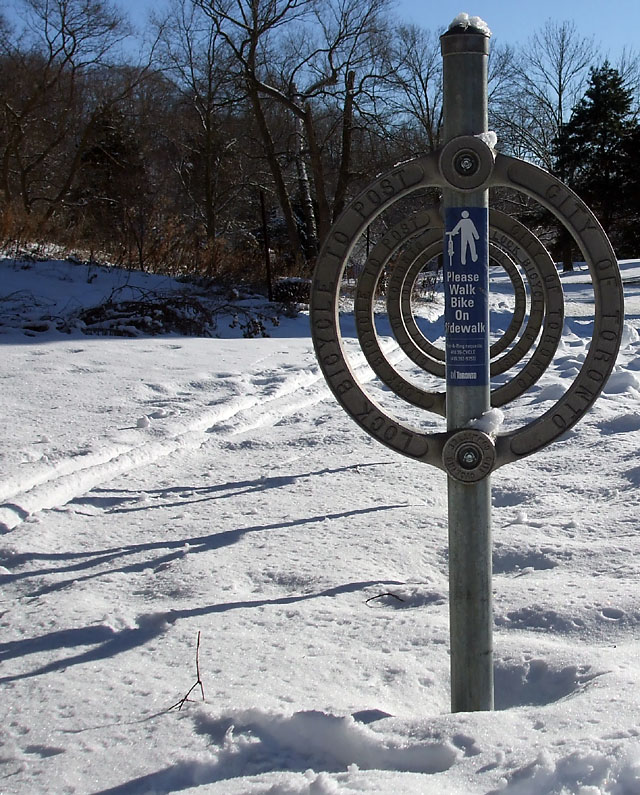 Post and Rings in the snow Post and Rings in the snow