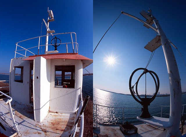 Old ship’s bridge at the Outer Harbour Marina