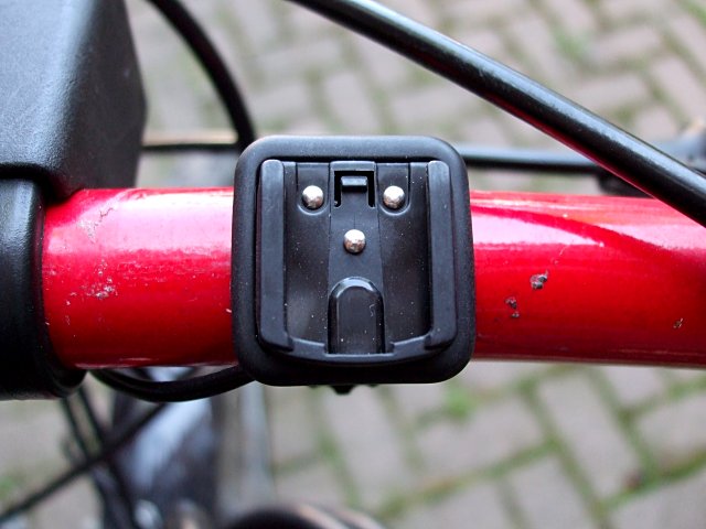 Mounting bracket of a Cateye Strada Cadence bicycle computer