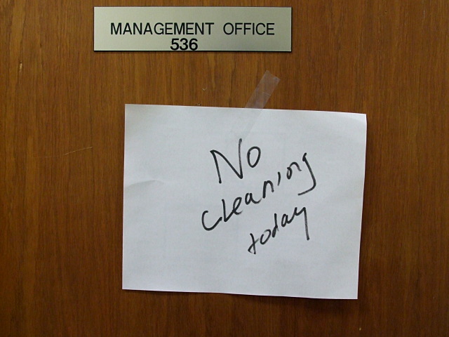 No cleaning today