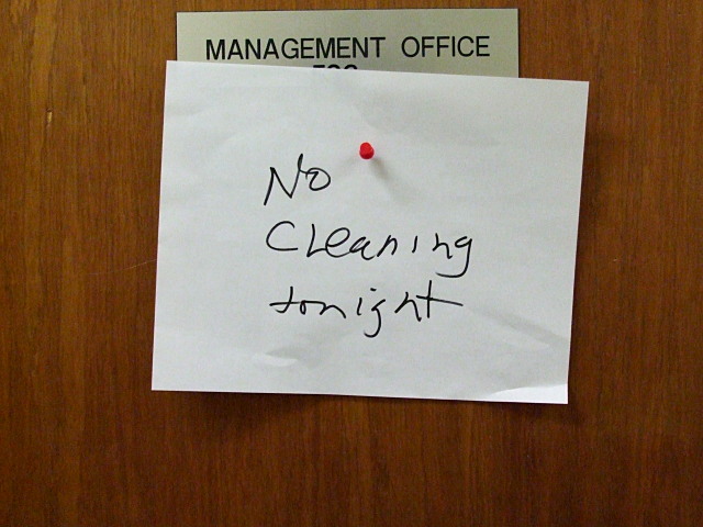 No cleaning tonight