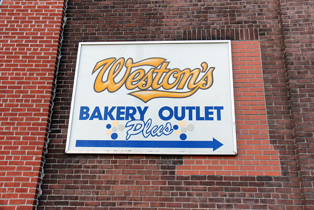 Weston's wordmark on a bakery in Toronto