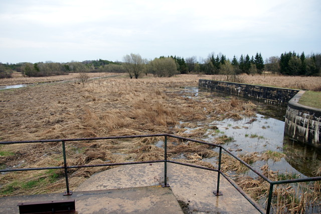 The Rogers Reservoir behind the middle lock is more marsh than reservoir