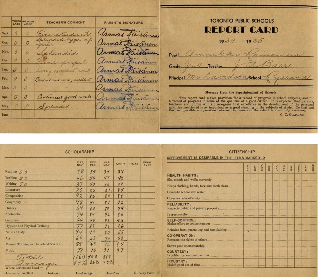 Report card from Ryerson Public School Report card from Ryerson Public School