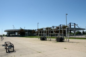 The journey starts at Downsview station. We'll ride up other streets for a while and join Dufferin at Steeles.