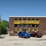 Motorland on Chesswood Drive. An apt name not only for the store, but for the entire street, which is lined with one automotive business after another.