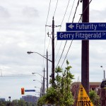 <a href="http://maps.google.com/maps?q=Steeles%20Avenue%20West%20%26%20Futurity%20Gate">Futurity Gate</a> runs north off Steeles near Dufferin. It was first developed around the time that they ran out of street names.