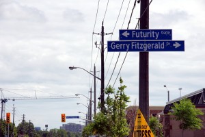 Futurity Gate runs north off Steeles near Dufferin. It was first developed around the time that they ran out of street names.