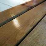 I chose red oak for the trailer bed, largely because I had some lying around from a previous project. I planed it down to 5/8" to keep it light. If you‘re using a softer wood, you should keep it a bit thicker. Here, the slats are drying after a second coat of Varathane. Cedar would also be a good choice for the bed, as would a plain old sheet of exterior plywood. If you don