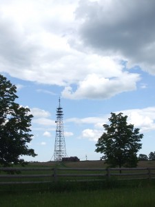 The top of the Oak Ridges Moraine is marked by a communications tower at 18th Sideroad.