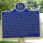 A historic plaque in the hamlet of <a href="http://en.wikipedia.org/wiki/Ansnorveldt%2C_Ontario">Ansnorveldt</a> detailing the Dutch settlements in the Holland Marsh. It