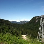 This disused ski lift would bring riders back up from the base of the two ski runs I