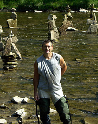 The artist and some of his creations