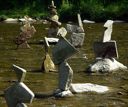 Rock towers in the Humber River