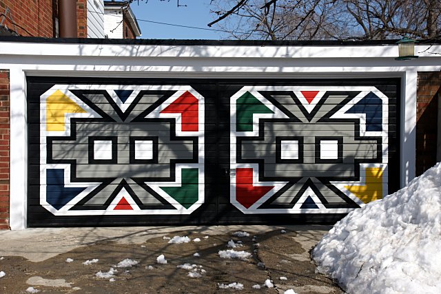 Colourful garage door in East York