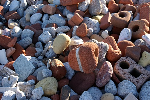 Old bricks on the beach, Leslie Street Spit