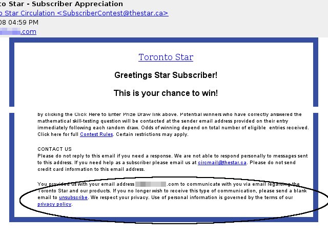 Just the latest spam from the Star