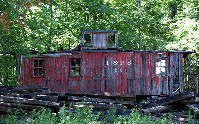 Old caboose in the woods