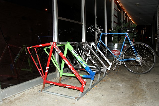 Bike frames made into a bike rack