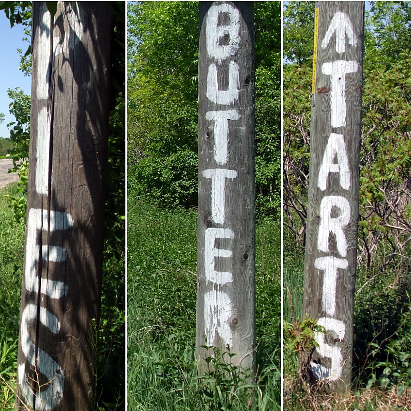 Hydro poles point the way to pies and butter tarts