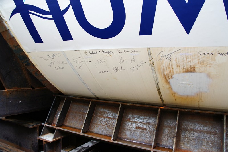 Everyone got to sign the TBM before it heads into its new tunnel